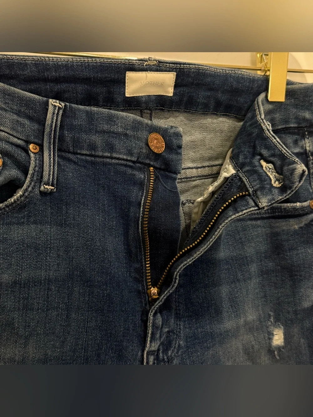 Mother High Waisted Looker Ankle Fray Jeans 26 Skinny Distressed Minimal Chic